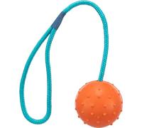Trixie Rubber Ball with Throwing Handle - 1 Toy (approx. 6cm / Cord: 30cm)