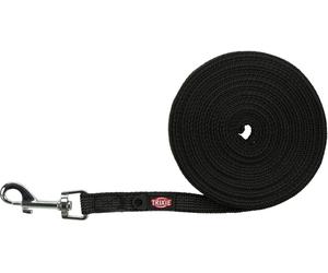 Trixie Rubberized Tracking Leash for Dogs Black - Small/Medium - 5 m/15 mm