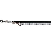 TRIXIE SaferLife Silver Reflect adjustable leash, M-L: 2.00 m/20 mm, black/silver grey