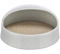 TRIXIE sand bath for small animals - claw and body care - supplied without sand - ceramic - 20 x 10 x 16 cm - grey - 63009