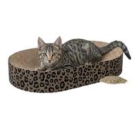 TRIXIE Cat Scratching Board Leo - Cardboard, 63×10×35 cm, Catnip, Leopard Print