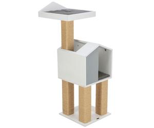 TRIXIE scratching post BE NORDIC Jonte 115 cm in grey/white, multi-level cat tree with sisal trunk and cat cave as a retreat, cosy and stable, 44745