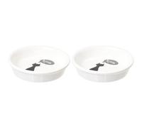TRIXIE Shallow Ceramic Bowl for Cats - Whisker-Friendly Shape, Non-Slip & Dishwasher Safe - Suitable for Wet & Dry Food - White, 0.25 l, ø 13 cm (Pack of 2)