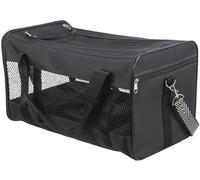 TRIXIE shoulder and carrier bag Ryan, for dogs and cats, 30 x 30 x 54 cm, black, 28851, with integrated short leash, mesh inserts for air circulation, removable base plate