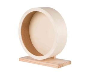 TRIXIE Silent Exercise Wheel for Hamsters, Cork Surface - Ø 28 cm | Closed cork running surface on untreated wood, smooth and animal-welfare certified with a secure grip