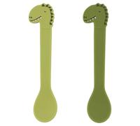 Trixie Silicone Spoon 2-Pack - Mr. Dino | Baby Feeding Spoon Set | BPA-Free, Soft Silicone Spoons for Toddlers | Dishwasher Safe
