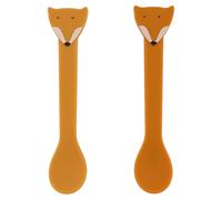 Trixie Silicone Spoon 2-Pack - Mr. Fox | Baby Feeding Spoon Set | BPA-Free, Soft Silicone Spoons for Toddlers | Dishwasher Safe