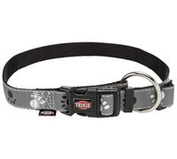 Trixie silver reflect collar size M-L: neck circumference 13.8-21.7 inches/0.8 inches in black/silver-grey - highly reflective collar for medium to large dogs, excellent visibility in the dark - 12223