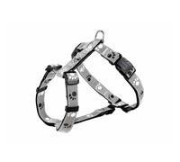 TRIXIE silver reflect harness size M-L: chest circumference 19.7-29.5 inches/1 inch in black/silver-grey - reflective dog harness with infinitely adjustable elements for medium-sized dogs - 12233