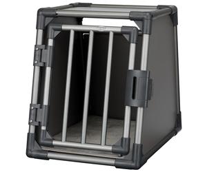 TRIXIE Sloping Dog Transport Cage Size S Aluminium Graphite Travel Box 39335