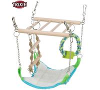 TRIXIE SMALL ANIMAL WOODEN SUSPENSION BRIDGE WITH NESTING HAMMOCK PLAYGROUND