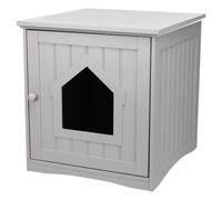 TRIXIE Small Furniture Litter Box Enclosure (Gray) Hidden Litter Box for Cats Classic Style & Big Front Door for Easy Cleaning Large Hole for Conve