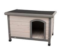 TRIXIE Small Natura Classic Outdoor Dog House Weatherproof Finish Elevated Floor Gray