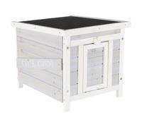 TRIXIE Small Outdoor Cat House Weatherproof Cat Home with Raised Floor Hinged Asphalt Roof & Covered Opening Outdoor Shelter for Cats and Small Ani