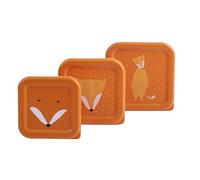 Trixie Snack Box for Kids, Lunch Box, Boys and Girls, Kindergarten | 3-pack, small baby snack containers for kids from age 3, bento design with no dividers for nursery, leak-proof
