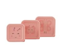 Trixie Snack Box Set, 3-Piece, with Lids, PP and LDPE, Dishwasher Safe | Small lunch container and snack pack for boys and girls from kindergarten age, sealed plastic design