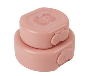 Trixie Snack Box Set comprising 2 Boxes with Animal Motifs, PP Material, Clip Closure, Dishwasher-Safe, 11.5x10.5x4.5 cm, from 3 Years for Nursery, School, After-School Care and on the go