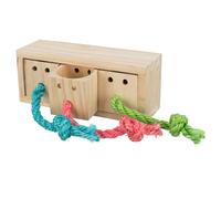 Trixie Snack Cube Small Animal Bird Exercise Strategy Game Toy Sisal Rope Wood