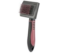 Trixie Cat Soft Brush 23125 - Top & Undercoat, Soft Bristles, Rubber Handle, 7x16cm Black/Red