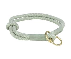 TRIXIE Soft Rope Stop-Pull Collar Size L: 19.7 in/0.5 in neck circumference in sage - Fully adjustable woven rope dog collar for dogs, easy slip-on design - 1984716