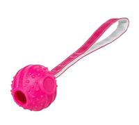TRIXIE Soft & Strong Ball on Strap Dog Fetch Toy - Pink - 27 cm