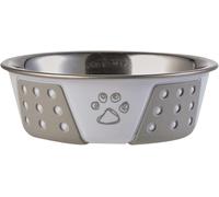 Trixie Stainless Steel Bowl With Silicone, 0.4 Litre, White/Grey