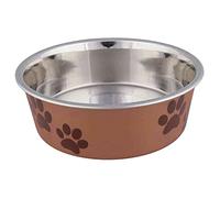 Trixie Stainless steel dog bowl/food bowl, with plastic coating, 12 cm diameter, assorted colors