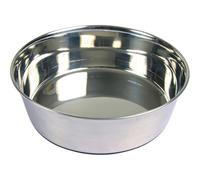 Trixie Stainless Steel Dog Bowl with Rubber Base, 1 Litre, Pack of 1