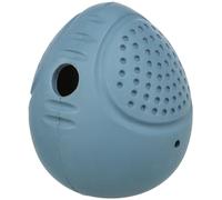 TRIXIE Stand-Up Snack Egg - Dog toy made of natural rubber - Can be filled with snacks - Rolls quietly and bounces unevenly - 10 cm - Dark blue - 34948