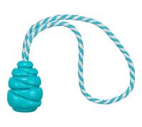 TRIXIE Super Strong Jumper with Rope - TPR fetch toy for dogs - extremely durable - retains its shape - petrol - 33 cm