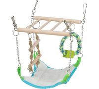 TRIXIE SMALL ANIMAL WOODEN SUSPENSION BRIDGE WITH NESTING HAMMOCK PLAYGROUND