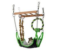 TRIXIE SMALL ANIMAL WOODEN SUSPENSION BRIDGE WITH NESTING HAMMOCK PLAYGROUND