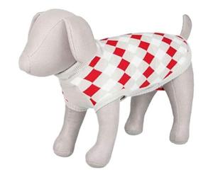 TRIXIE Sweater Dog Clothes Pets - Sweater Vest Pullover Coat Large Dog Small Medium Dogs Accessories Pollin/White Grey Red Size M 45 cm