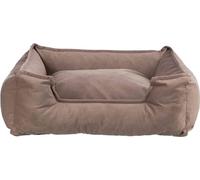 TRIXIE Talia Dog Bed 60 × 50 cm in brown - cosy dog cushion with fine velvet feel - dog basket for small dogs - non-slip and washable - 37815