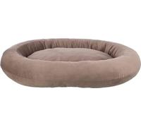 TRIXIE Talia Oval Dog Bed 80 x 65 cm in brown - cosy dog cushion with fine velvet feel - dog basket for small dogs - non-slip and washable - 37834