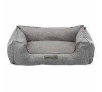 TRIXIE Talis Bed, Square, 80 x 60 cm, Grey, 2.12 kg | Elegant woven bed with integrated cushion for medium dogs, non-slip and washable