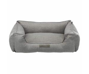 TRIXIE Talis Bed, Square, 80 x 60 cm, Grey, 2.12 kg | Elegant woven bed with integrated cushion for medium dogs, non-slip and washable