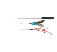 TRIXIE telescopic play rod for cats - with handle - 2 interchangeable toys - fibreglass rod - extendable from 40 to 98 cm - 45763