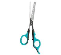 TRIXIE thinning scissors - stainless steel - rubberised plastic handle - for various coat types - black/blue - 16 cm - 2352