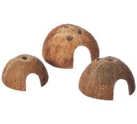 Trixie Three Coconut Hideaway Home, 10 x 12 x 8 3 Count (Pack of 1), brown