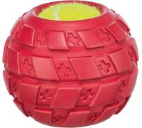 TRIXIE Tire Tennis Ball for Dogs, Durable Natural Rubber with Built-in Squeaker, Interactive Fetch and Chew Toy, Promotes Dental Health and Exercise, for All Breeds