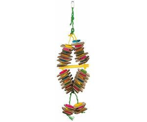 Trixie Toy on a Sisal Rope with Cardboard and Coloured Wood - 35cm