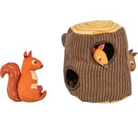 TRIXIE TREE STUMP SQUIRREL INTERACTIVE PLUSH DOG TOY PUZZLE GAME 16CM