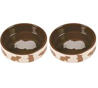 TRIXIE TX-60733 Ceramic Bowl for Rabbit, 250 ml, 11 cm, [April 21, 2023, Multicoloured, Rabbit (Pack of 2)