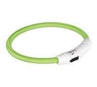Trixie Flash Light Ring USB Dog Visibility Green - Medium/Large