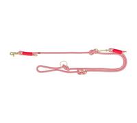 TRIXIE V-Leash Soft Rope, XS-S, 2 m/6 mm, Red, Adjustable Dog Lead for Small Dogs, Made of Woven Rope, 3-Way Adjustable Length, 1985203