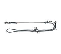 TRIXIE V-Leine Soft Rope, L-XL, 2 m/6 mm, black/grey, adjustable dog lead for large dogs, made of woven rope, 3-way adjustable length, 1985301