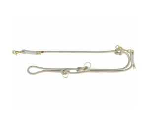 TRIXIE V-Leine Soft Rope, L-XL, 2 m/6 mm, Light Grey, Adjustable Dog Lead for Large Dogs, Made of Woven Rope, 3-Way Adjustable Length, 1985319