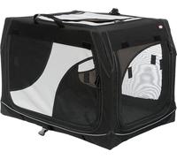 TRIXIE Vario dog crate - size S: 61 x 43 x 46 cm - sturdy metal frame - can be opened on 3 sides - outside pockets - bumper protection - carrying bag included - lambskin-look mat - 39721