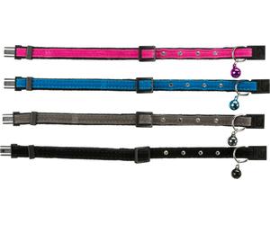 Trixie Velvet Cat Collar with Rhinestone Gems - Adjustable